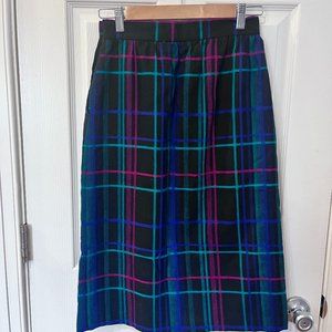 Vintage 1980's Plaid Wool Pencil Skirt